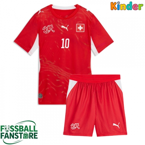 Schweiz Granit Xhaka #10 Replik Heimtrikot Kinder WM 2026 Kurzarm (+ Kurze Hosen)